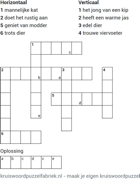 Kruiswoordpuzzel maken .